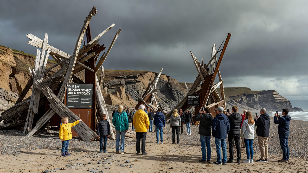 Isle Bay's Erosion-Themed Art Installations Draw Unexpected Crowds to Remote Shorelines